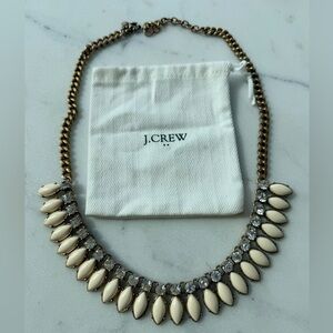 J. Crew Ivory and Gold Teardrop Statement Necklace